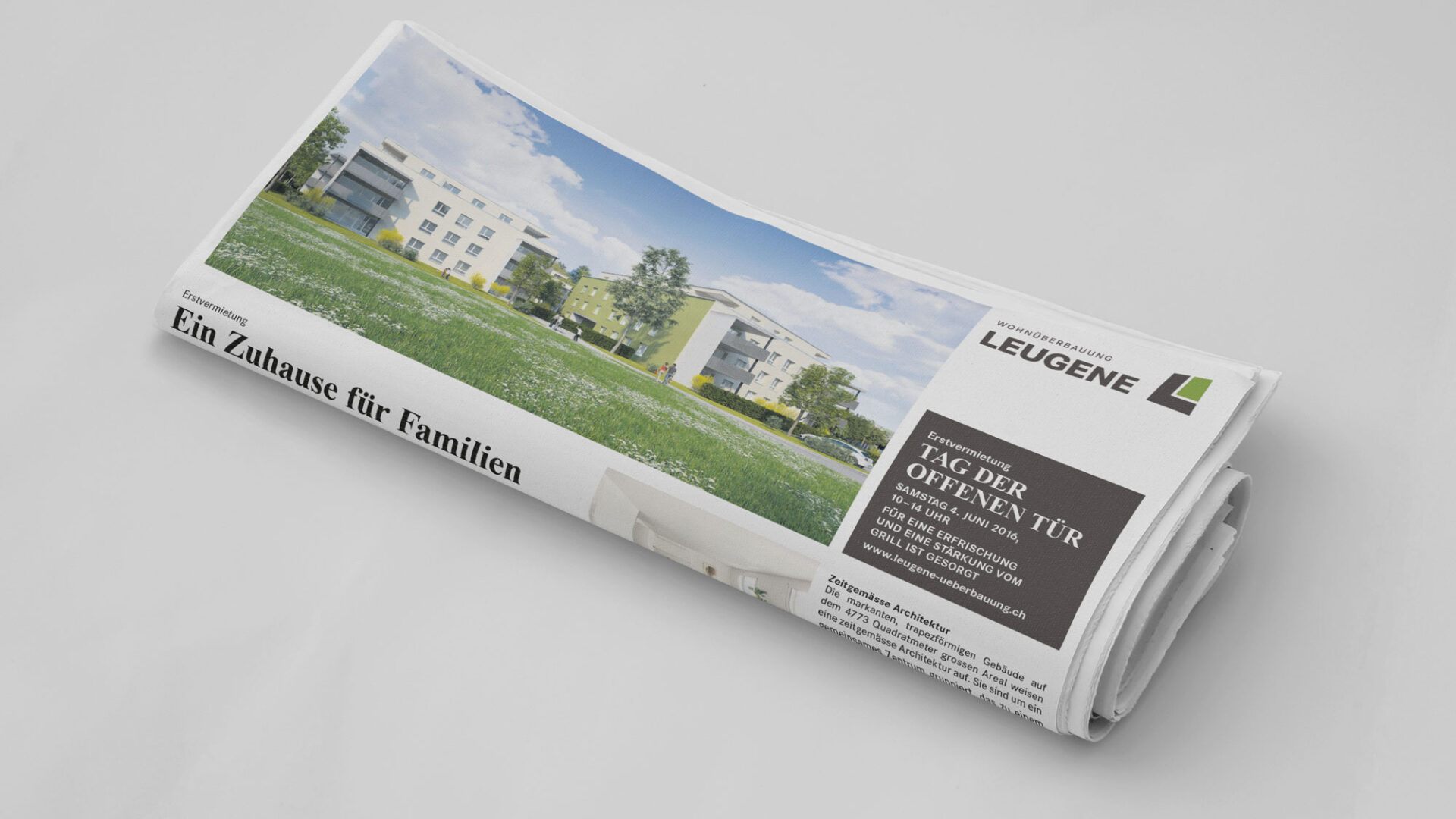 Leugene Überbauungen, Coporate Design, Brochure, 